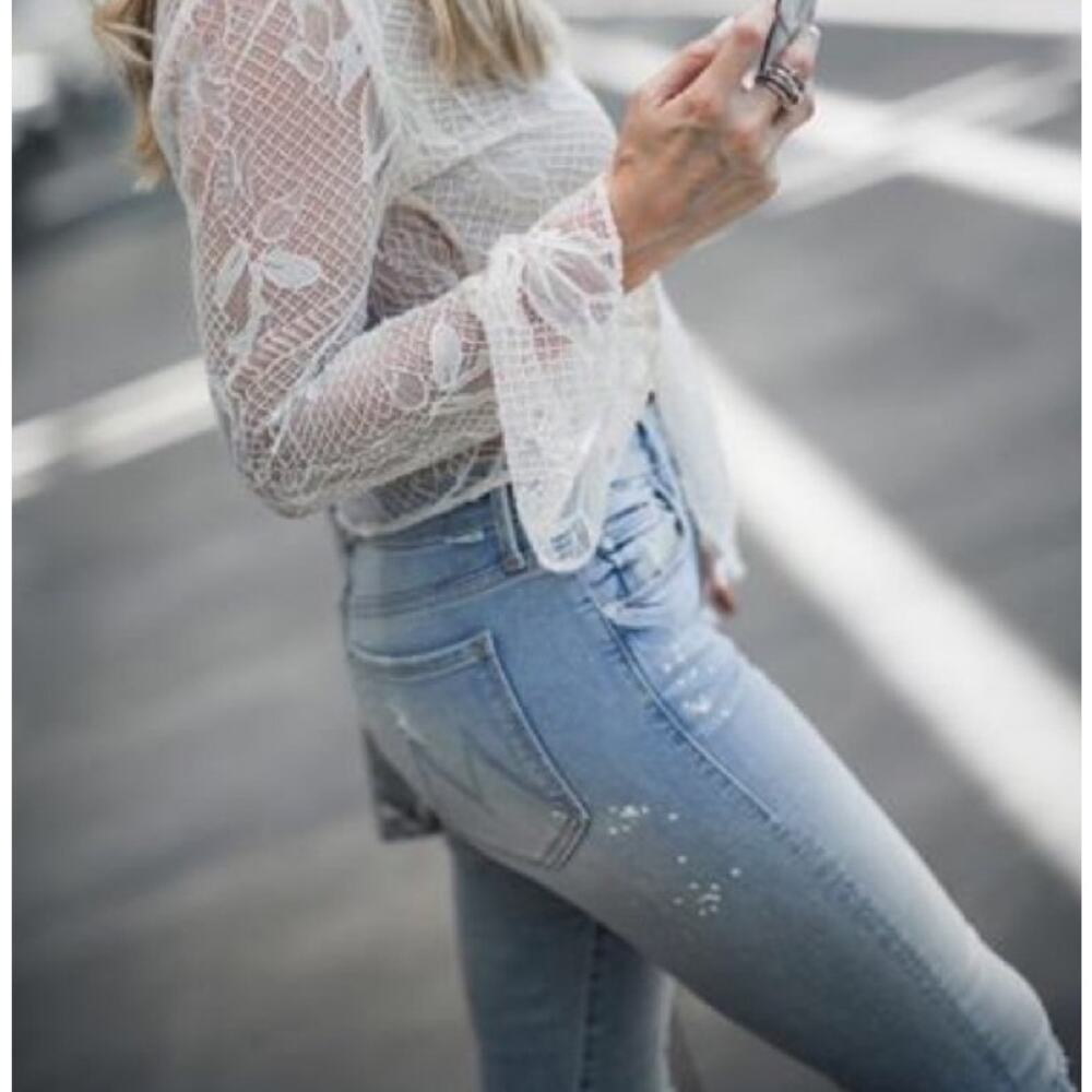 MOTHER The Looker Sacred Slit Ankle Skinny Jeans - Nice Shot - Picture 3 of 16